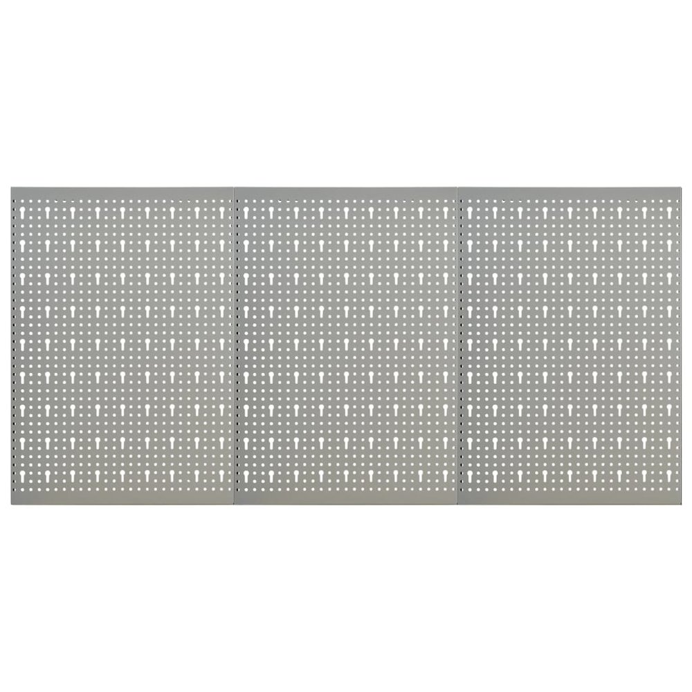 vidaXL Wall-mounted Peg Boards 3 pcs 15.7"x22.8" Steel, 145349. Picture 1