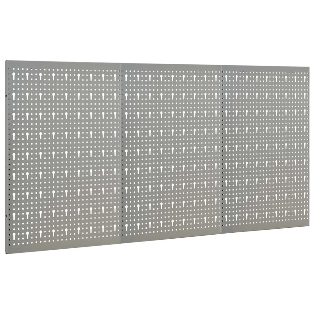vidaXL Wall-mounted Peg Boards 3 pcs 15.7"x22.8" Steel, 145349. Picture 2