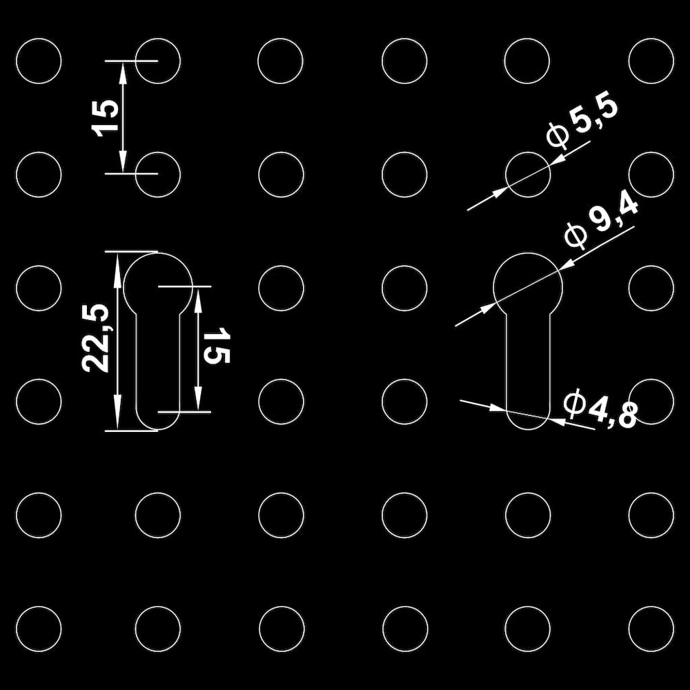 vidaXL Wall-mounted Peg Boards 3 pcs 15.7"x22.8" Steel, 145349. Picture 9