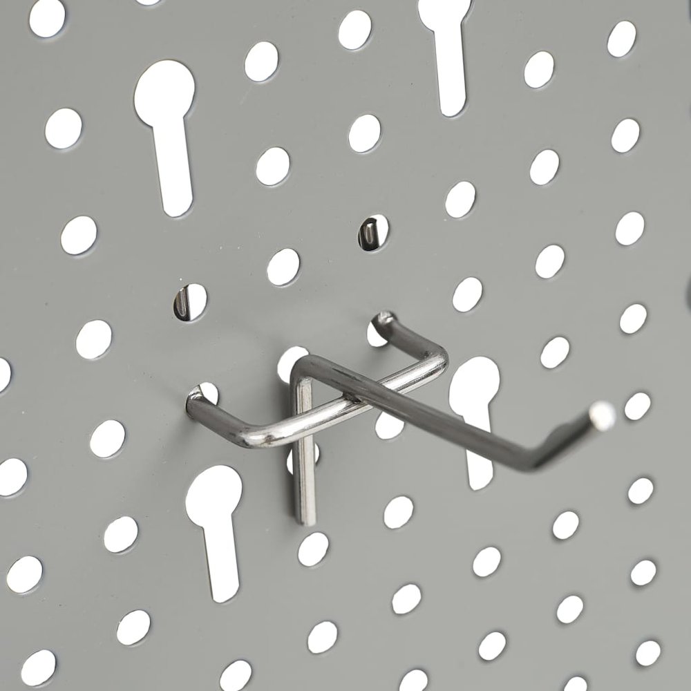 vidaXL Wall-mounted Peg Boards 4 pcs 15.7"x22.8" Steel, 145352. Picture 8