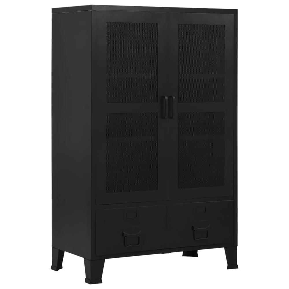 Office Cabinet Black Steel, Plastic Medium Filing Cabinet. Picture 1