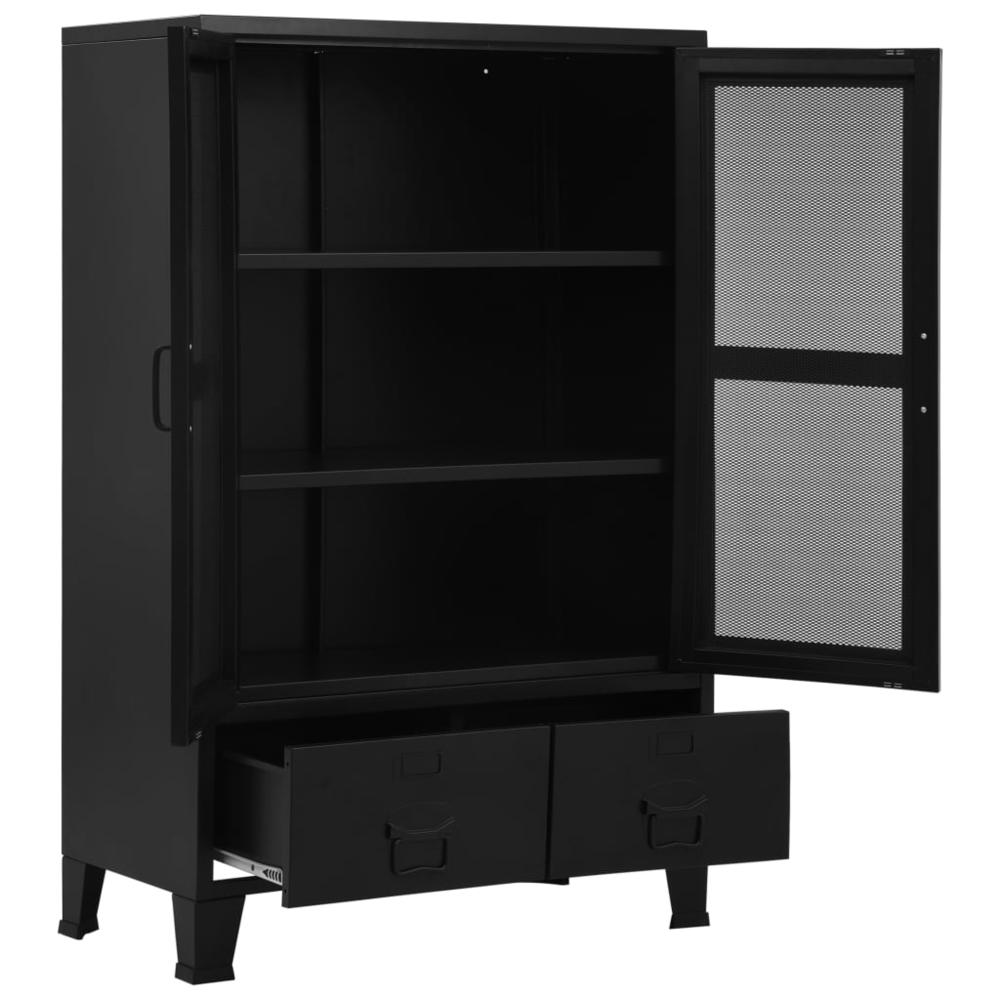 Office Cabinet Black Steel, Plastic Medium Filing Cabinet. Picture 3