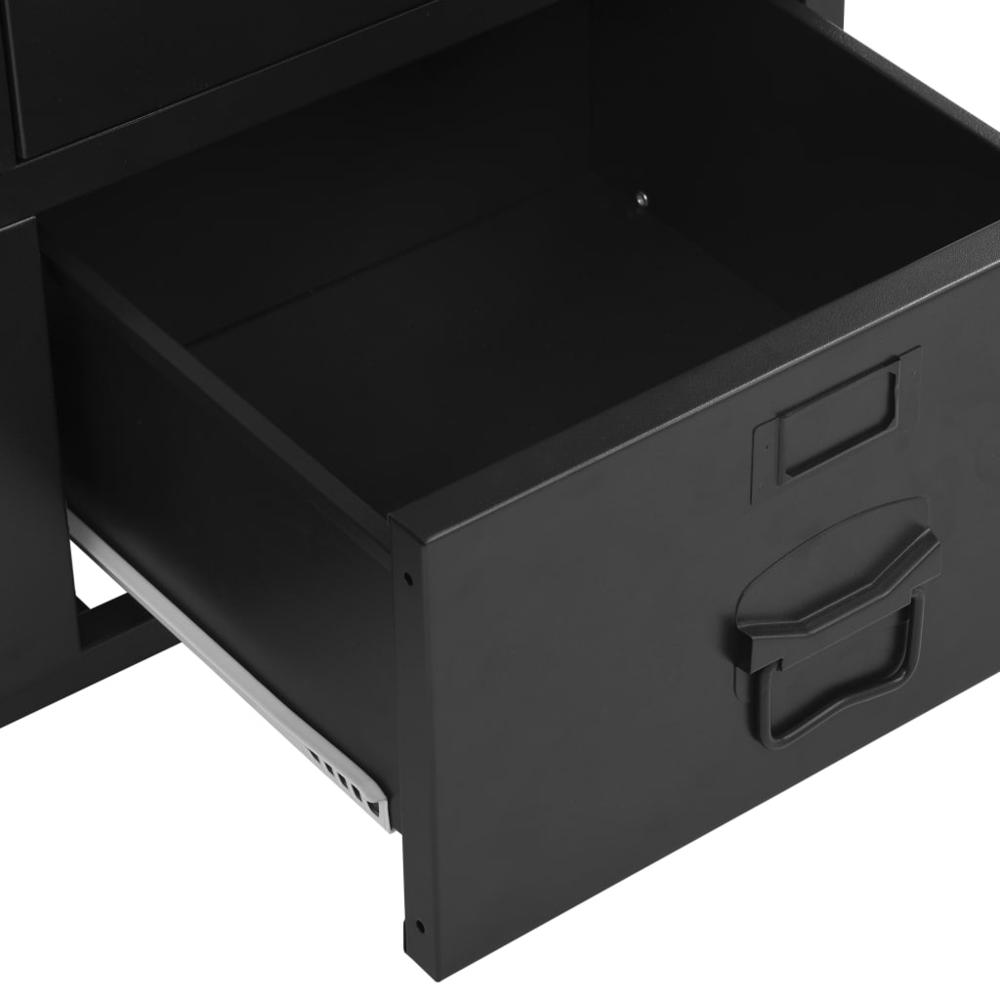 Office Cabinet Black Steel, Plastic Medium Filing Cabinet. Picture 7
