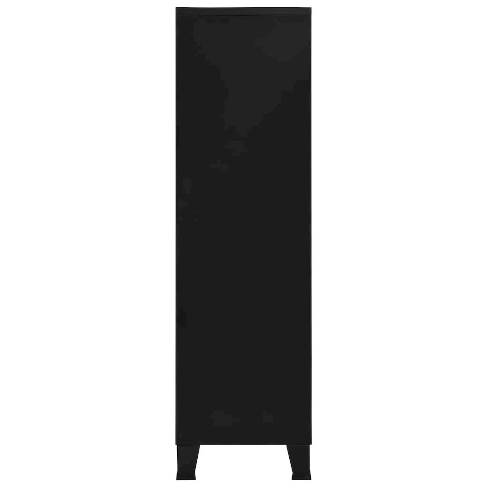 Wardrobe Black Steel, Plastic Compact Wardrobe Rectangular. Picture 6