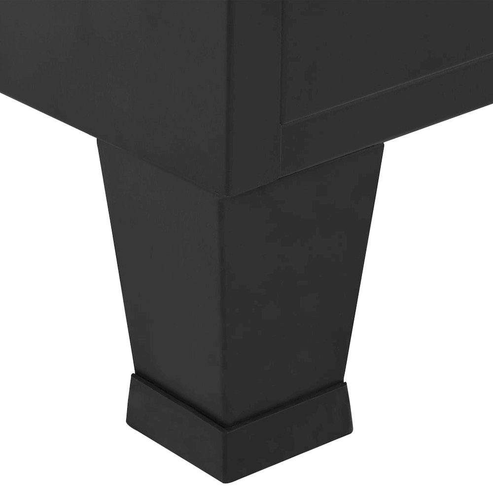 Wardrobe Black Steel, Plastic Compact Wardrobe Rectangular. Picture 10