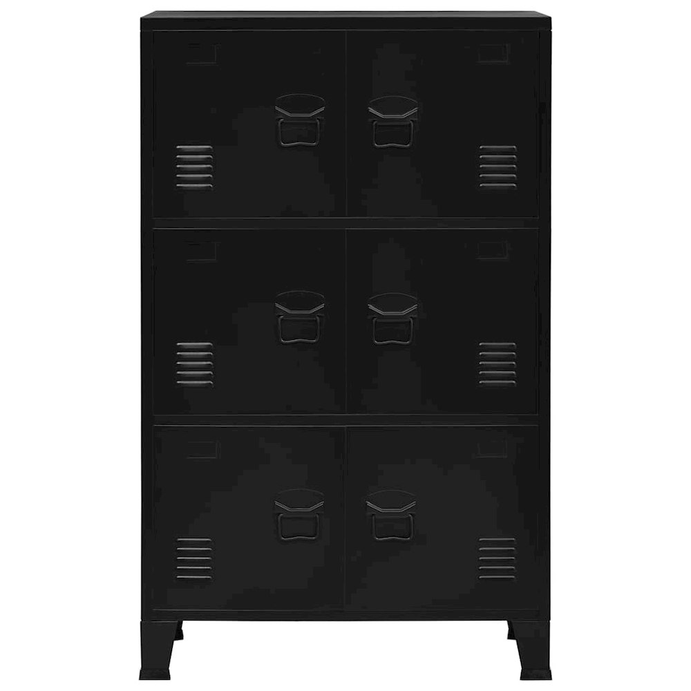 Storage Chest Black Steel, Plastic Medium Storage Chest. Picture 6