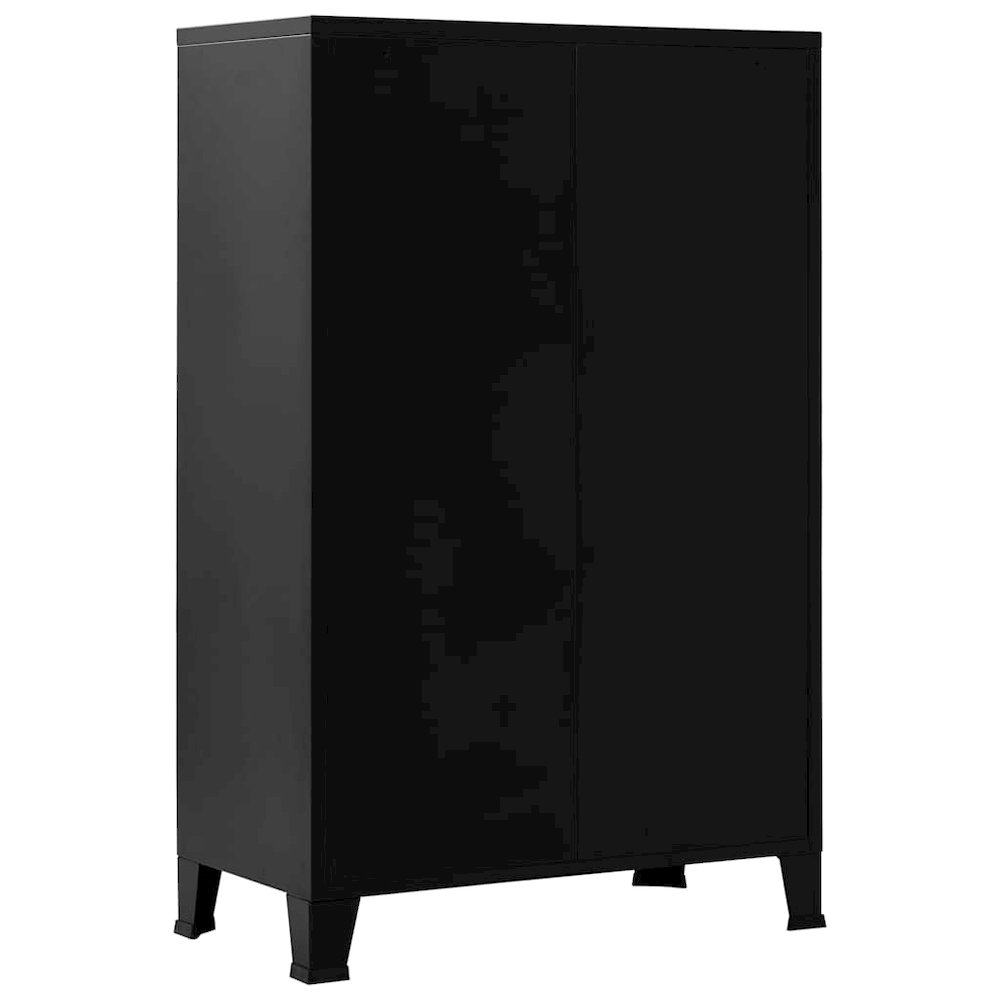 Storage Chest Black Steel, Plastic Medium Storage Chest. Picture 7