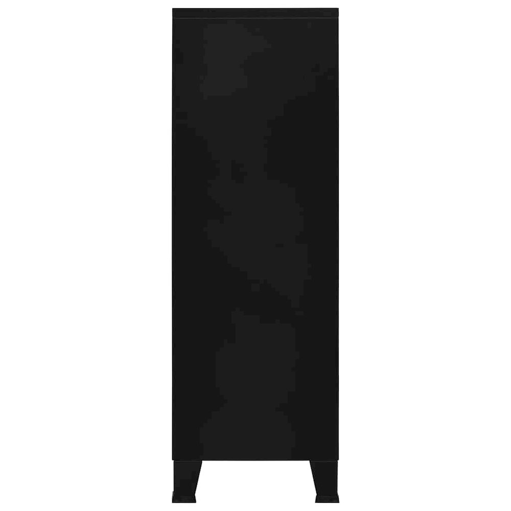 Storage Chest Black Steel, Plastic Medium Storage Chest. Picture 8