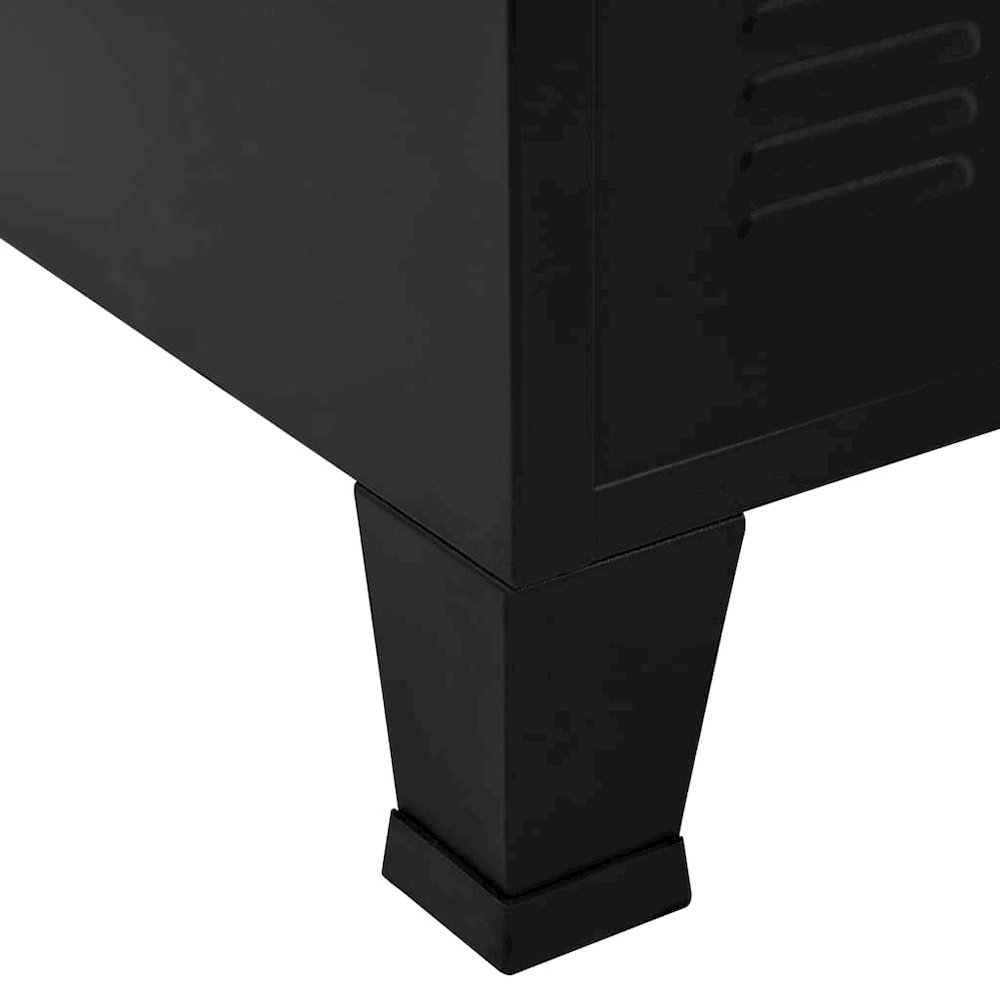 Storage Chest Black Steel, Plastic Medium Storage Chest. Picture 9