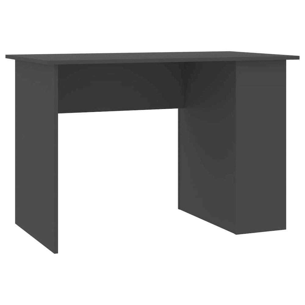 Desk Gray Engineered Wood Medium Desk Rectangular Modern. Picture 2