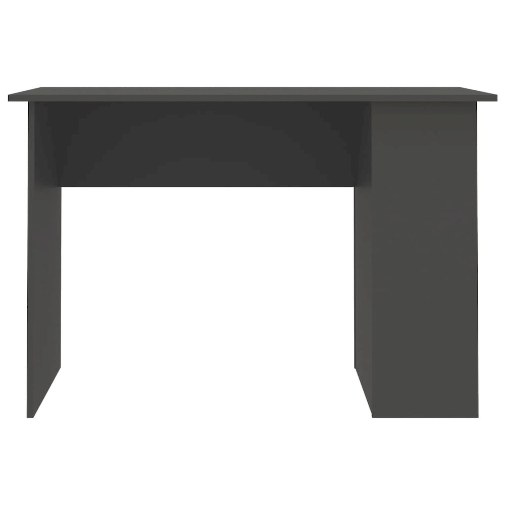 Desk Gray Engineered Wood Medium Desk Rectangular Modern. Picture 4