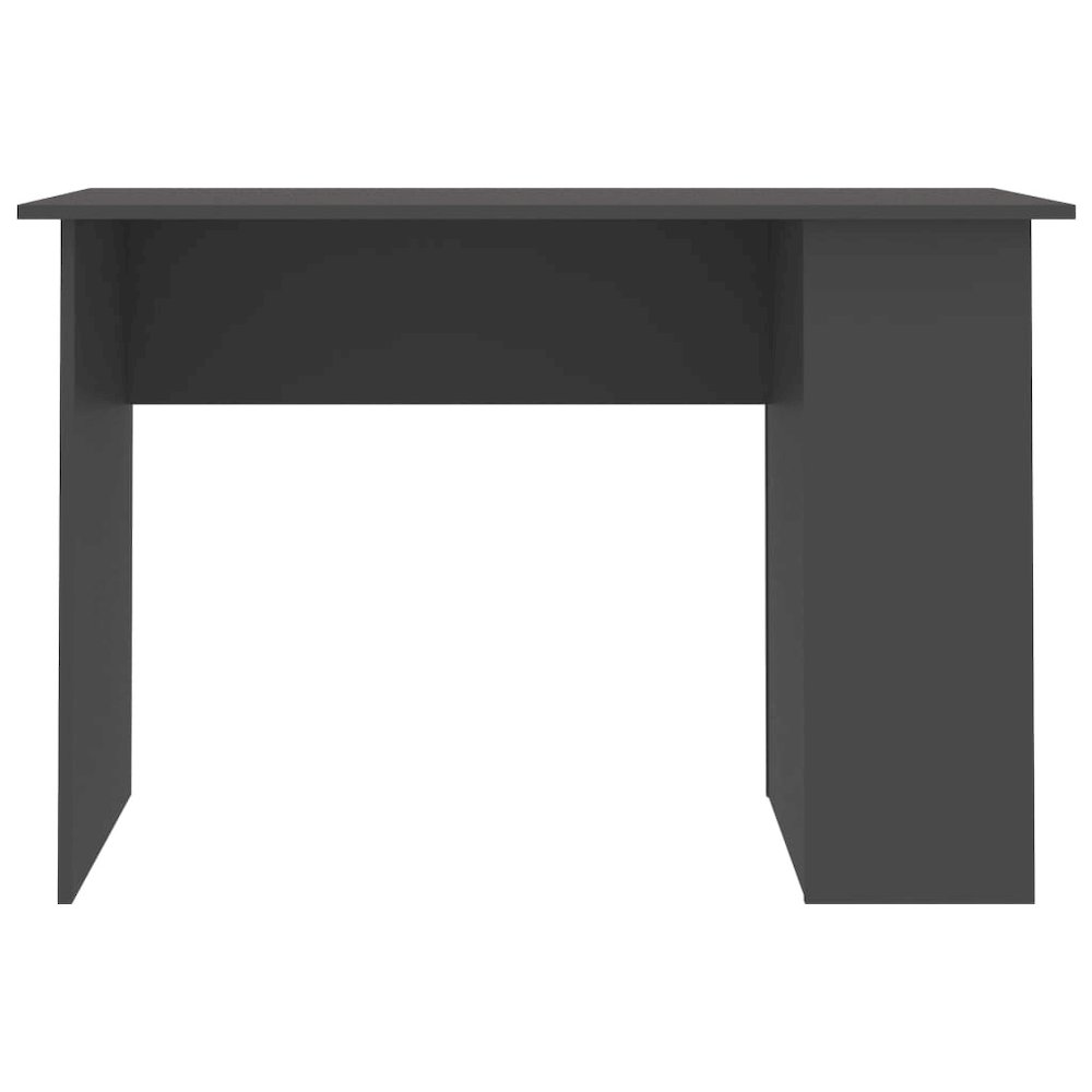 Desk Gray Engineered Wood Medium Desk Rectangular Modern. Picture 5