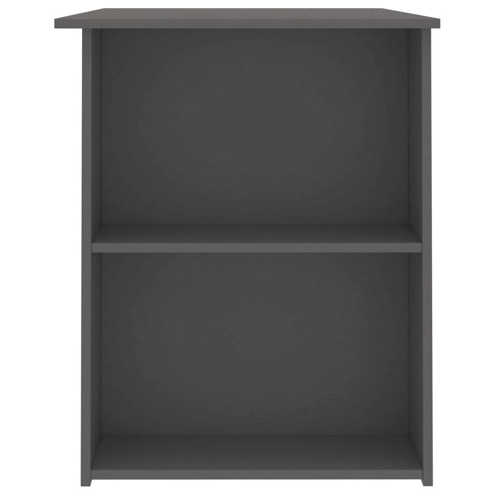 Desk Gray Engineered Wood Medium Desk Rectangular Modern. Picture 6