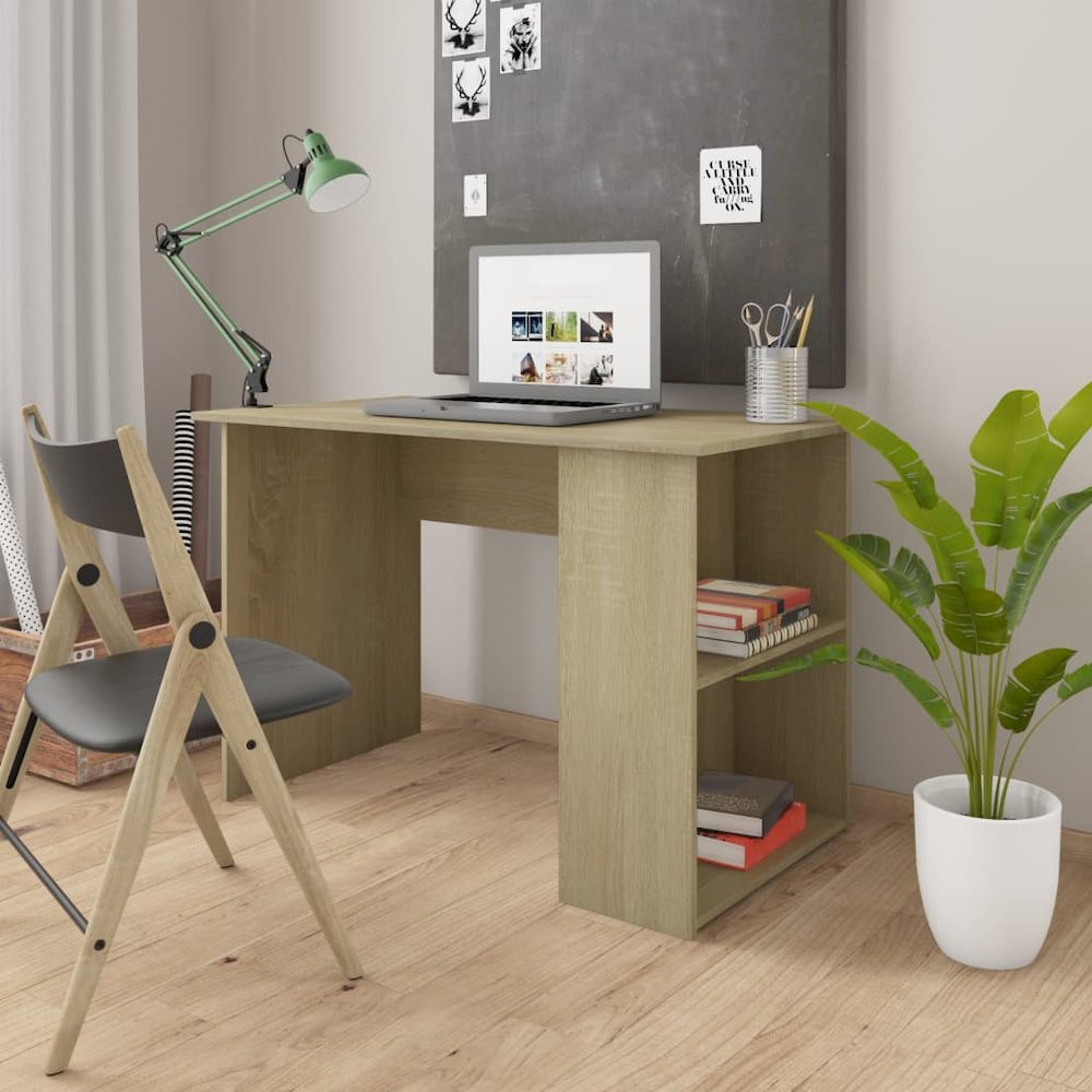 Desk Sonoma oak Engineered wood Medium Computer Desk. Picture 1