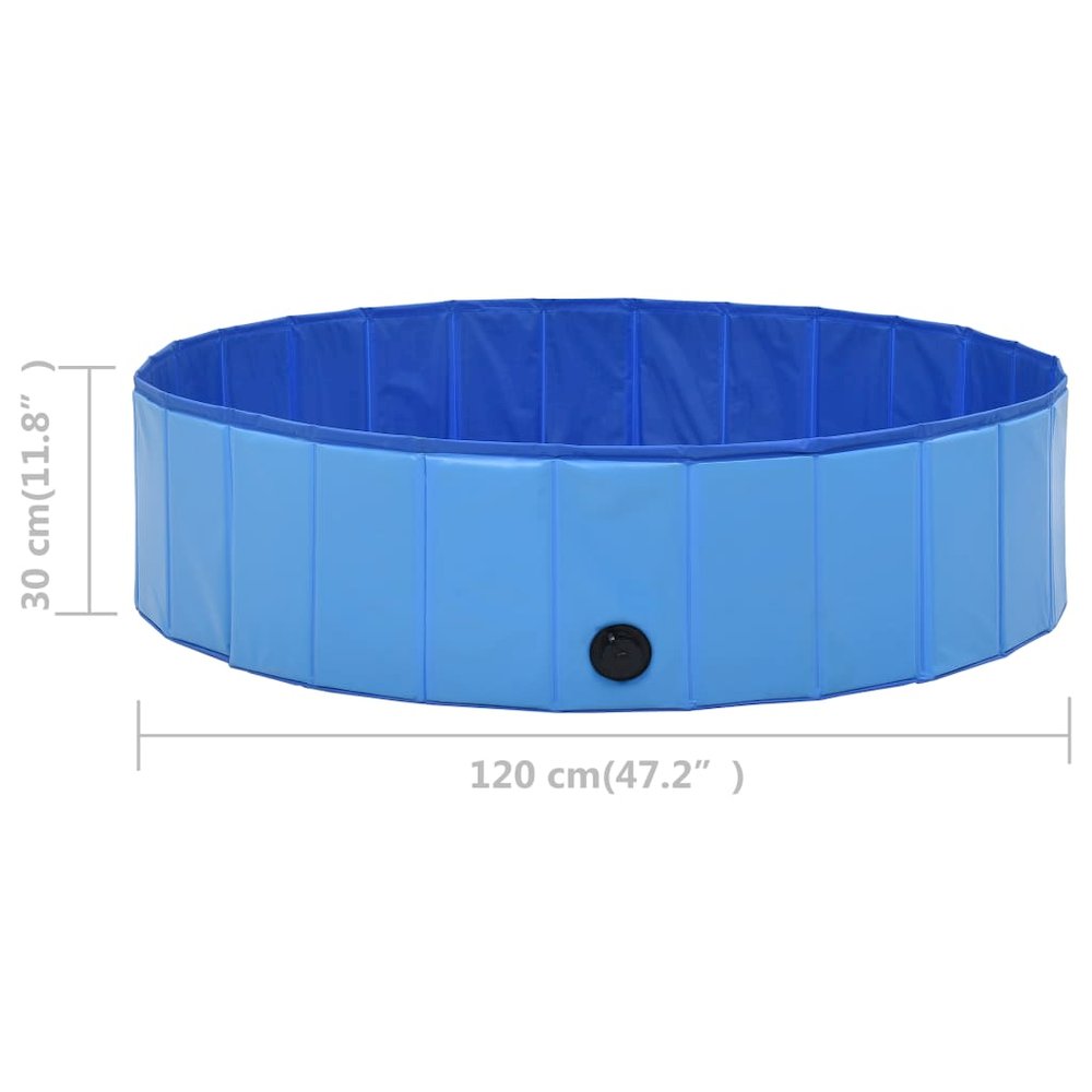 Dog Swimming Pool Blue PVC 47.2 x 11.8 in Foldable. Picture 9