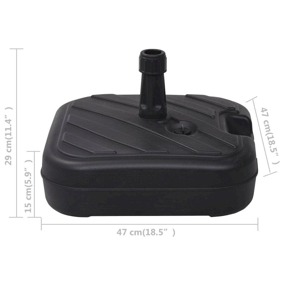 Umbrella Base Black HDPE Medium Umbrella Base Rectangular. Picture 5