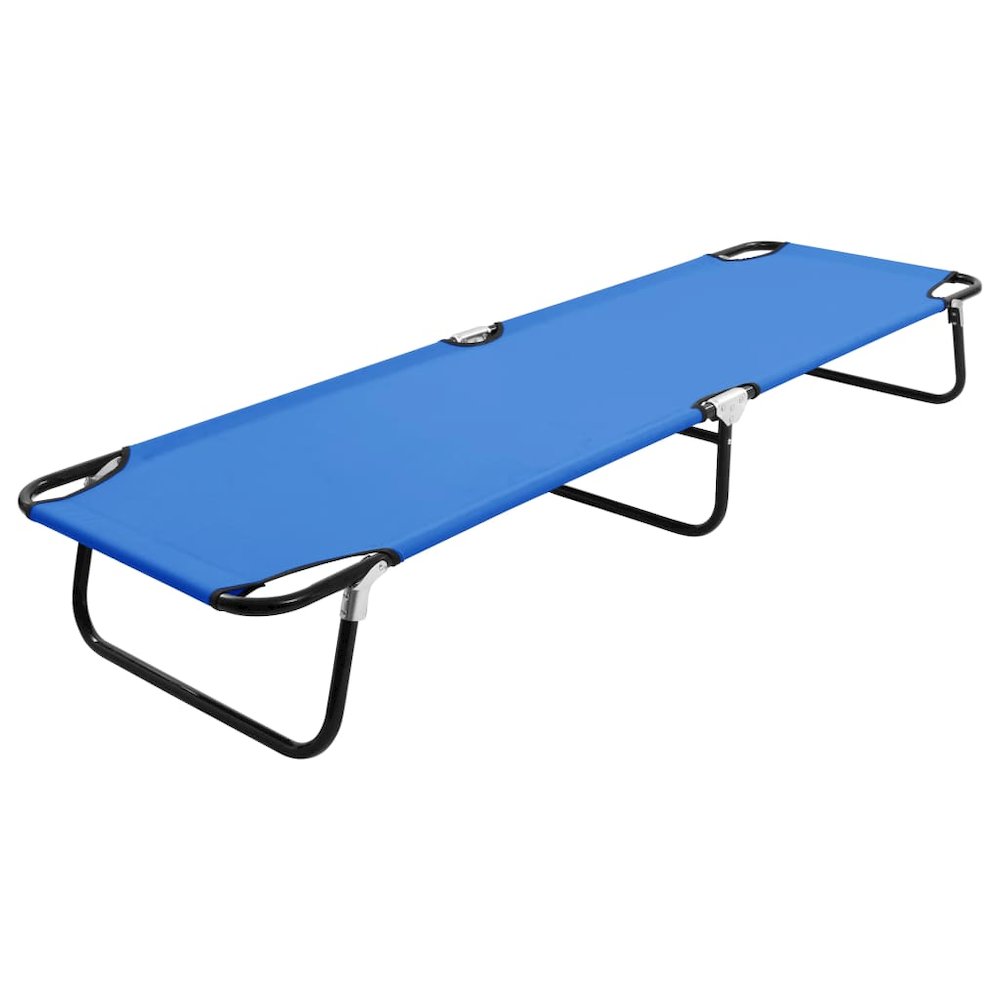 Sun Lounger Blue Steel frame and polyester fabric Standard Size. Picture 1