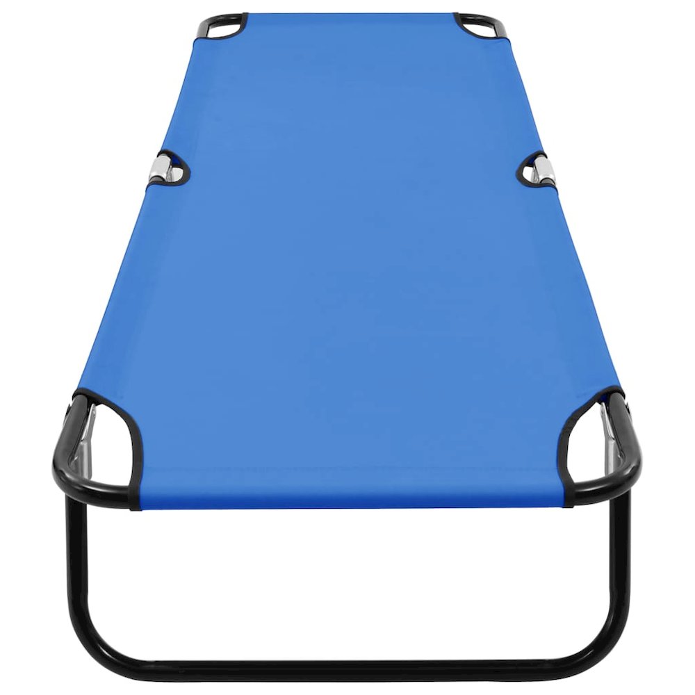 Sun Lounger Blue Steel frame and polyester fabric Standard Size. Picture 5