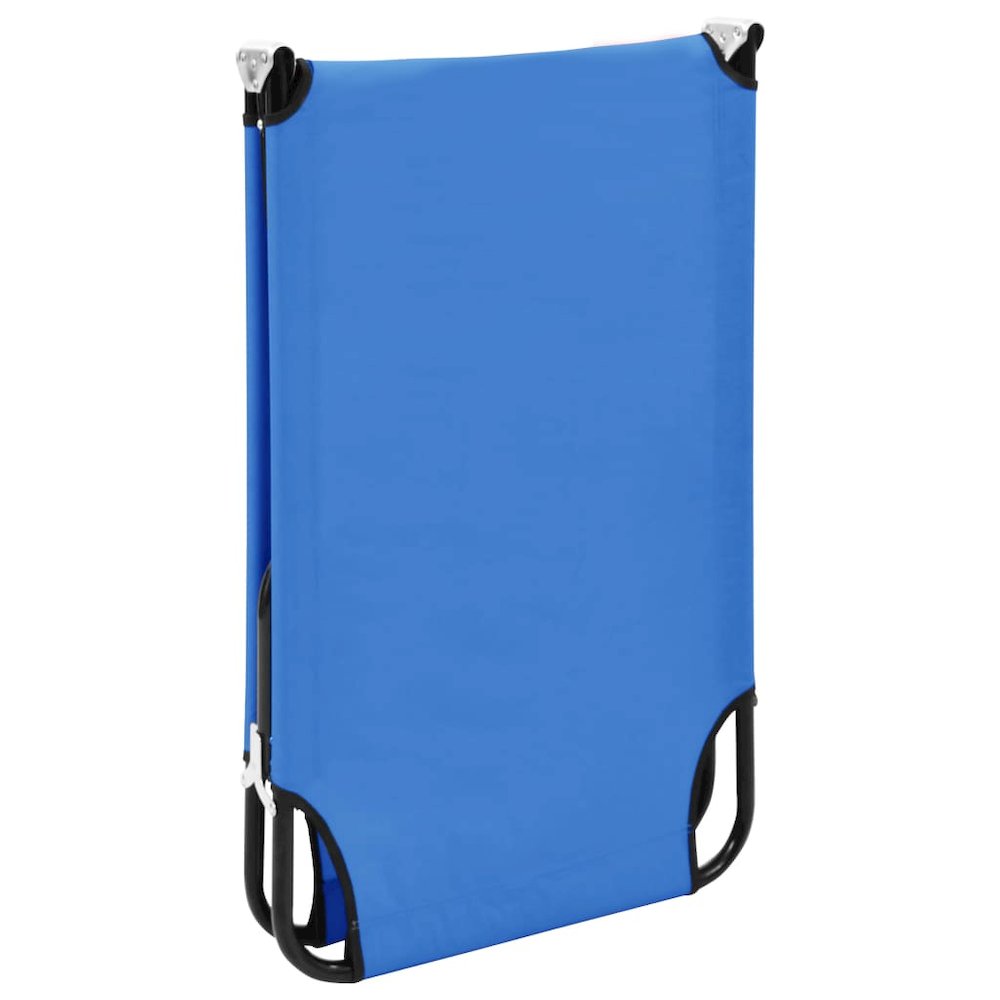 Sun Lounger Blue Steel frame and polyester fabric Standard Size. Picture 6