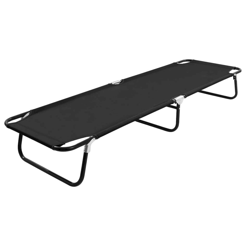 Sun Lounger Black Powder-coated steel, 600D polyester with PE coating. Picture 1