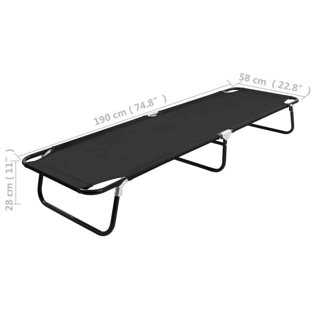 Sun Lounger Black Powder-coated steel, 600D polyester with PE coating. Picture 9