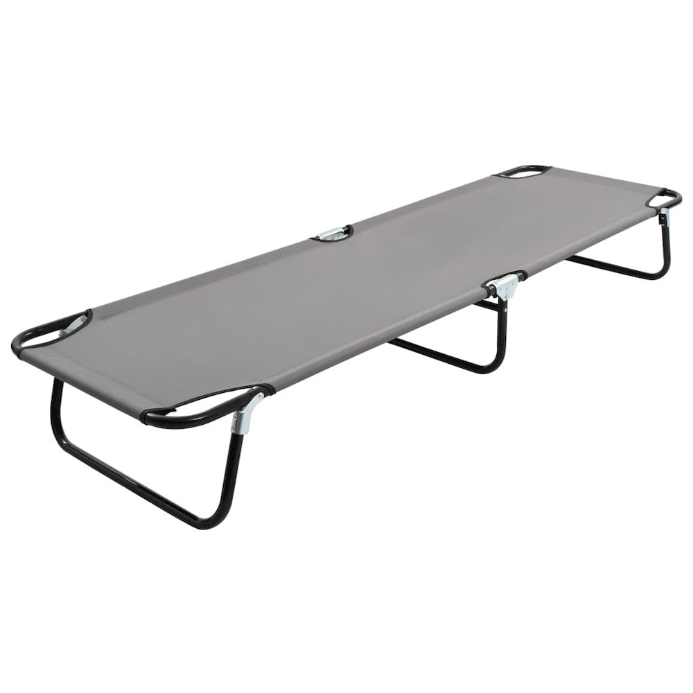 Sun Lounger Grey Strong steel frame & 600D polyester Standard. Picture 1