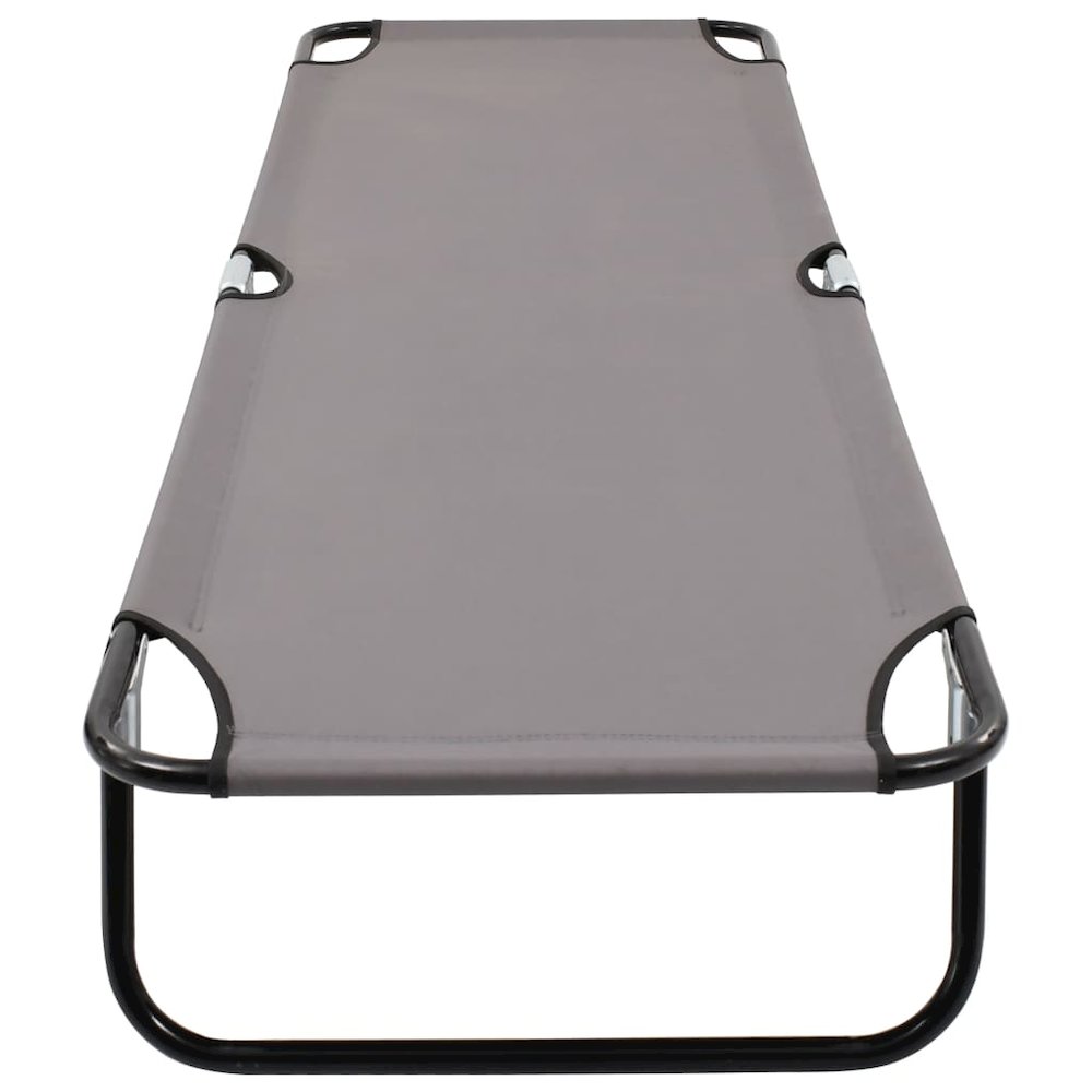 Sun Lounger Grey Strong steel frame & 600D polyester Standard. Picture 5