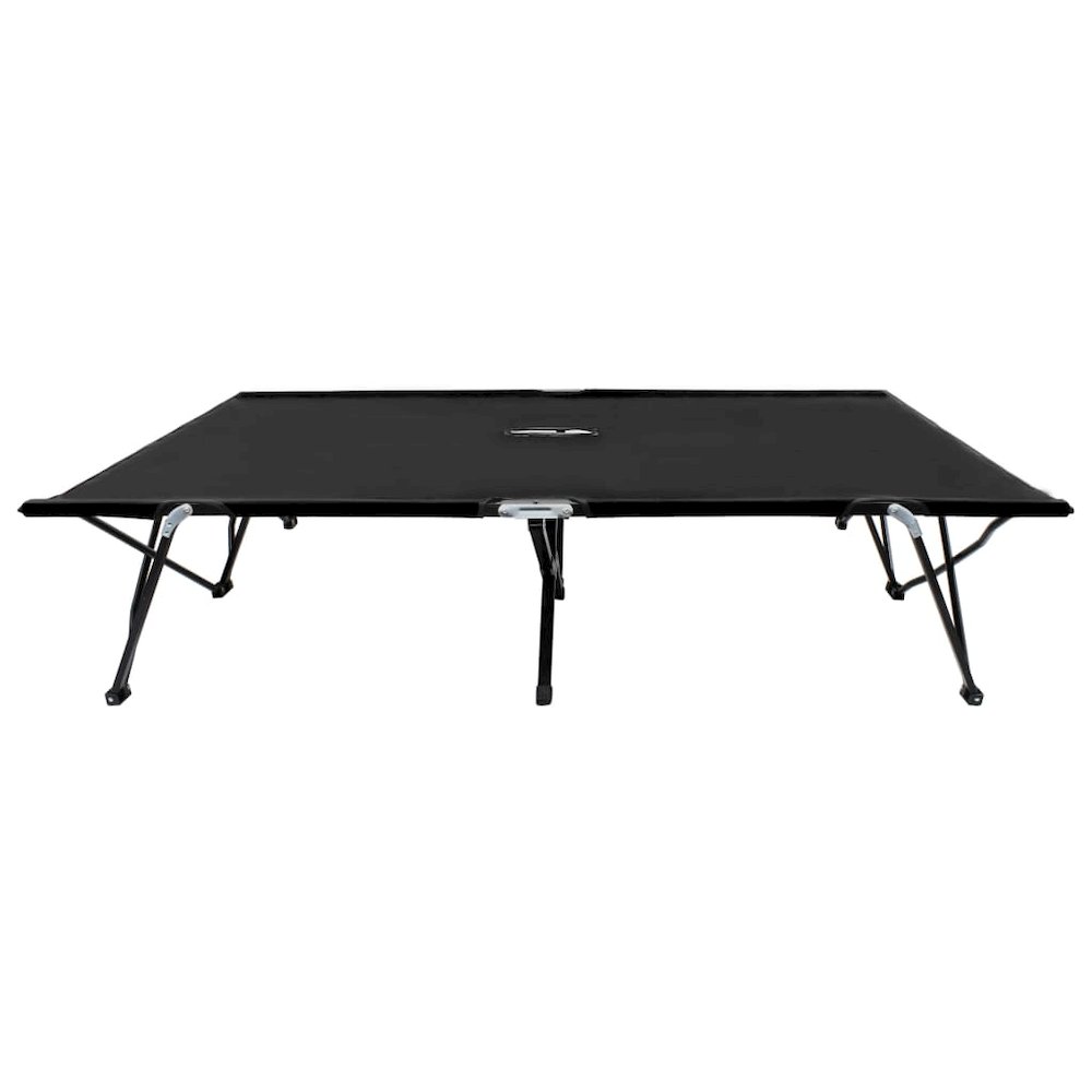 Sun Lounger Black Steel frame Double Foldable Sun Lounger. Picture 2