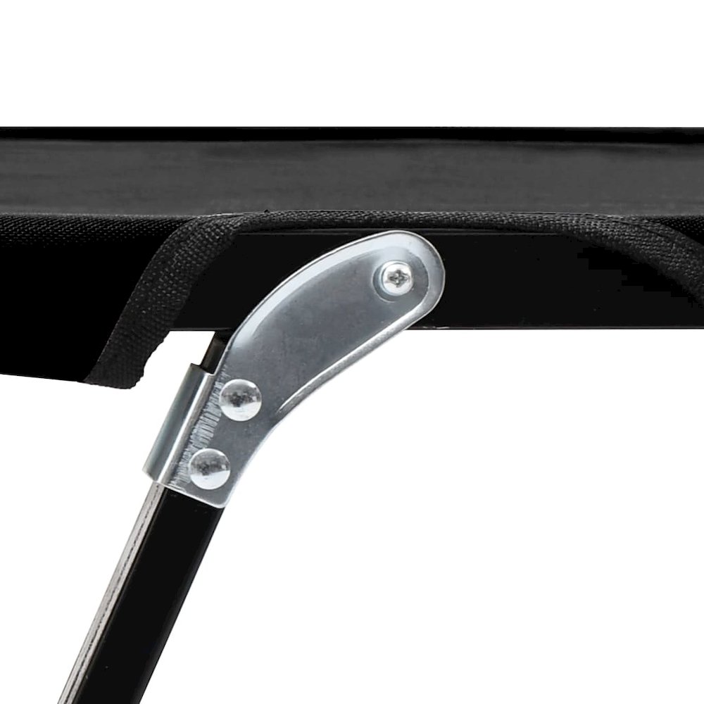 Sun Lounger Black Steel frame Double Foldable Sun Lounger. Picture 6