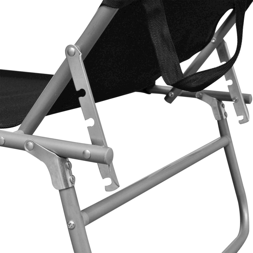 Sunlounger Black Powder-coated aluminum Standard Foldable. Picture 5