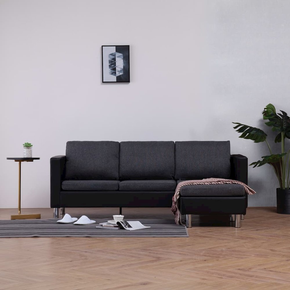 Sofa Black (sofa), Dark Gray (cushions). Picture 1