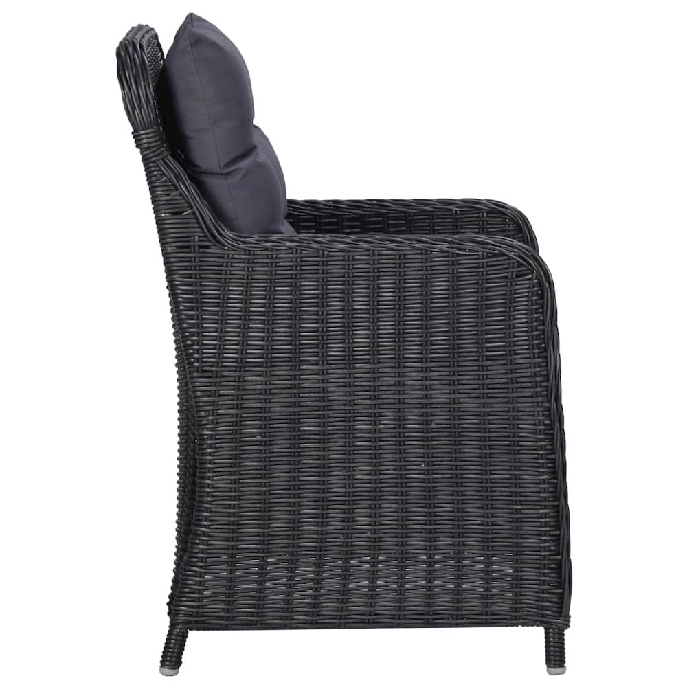 Rattan Chair Set of 2 Black and Dark Grey. Picture 4