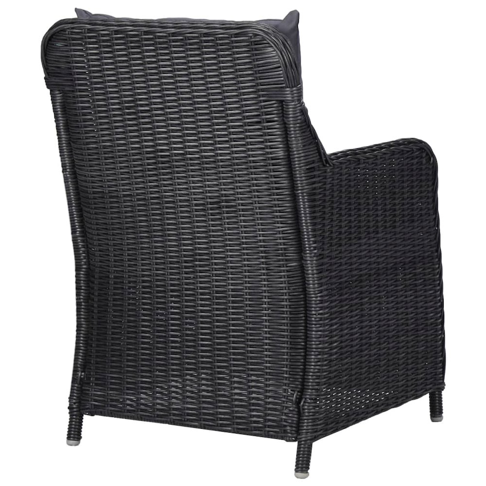 Rattan Chair Set of 2 Black and Dark Grey. Picture 5