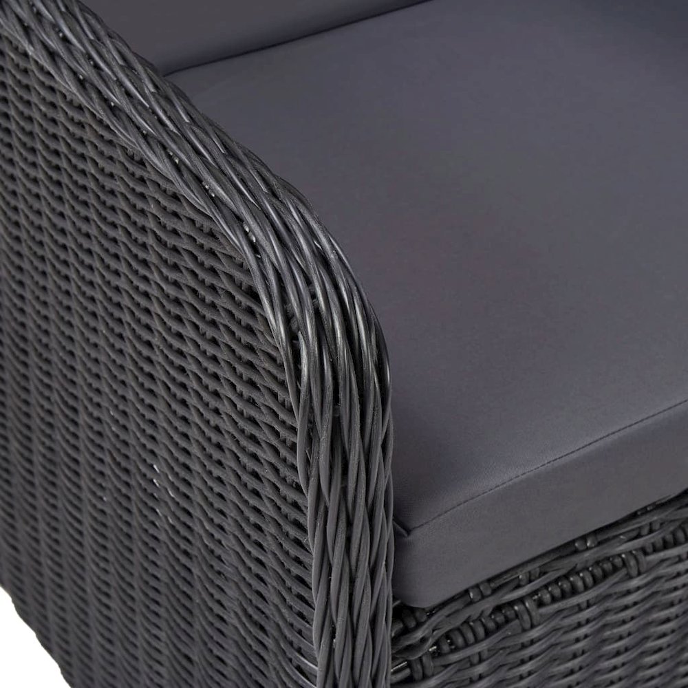 Rattan Chair Set of 2 Black and Dark Grey. Picture 6