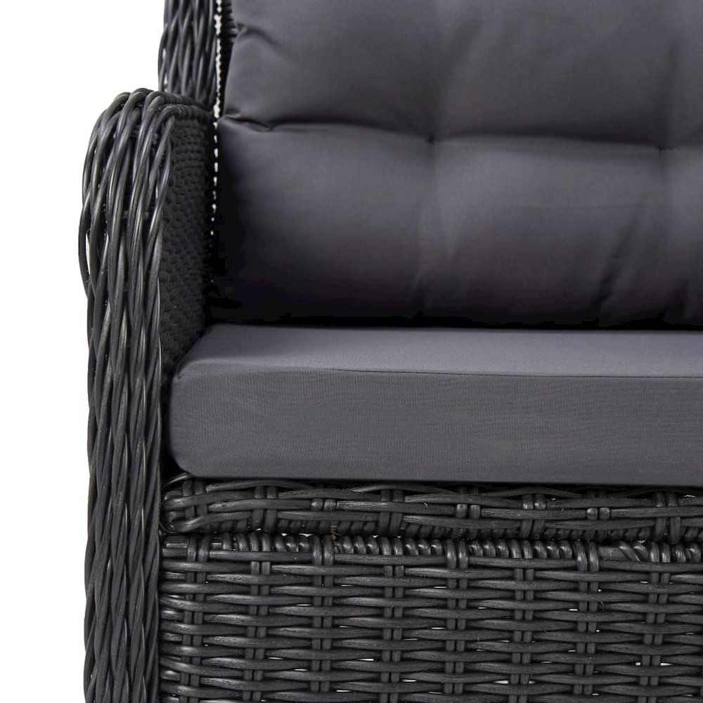 Rattan Chair Set of 2 Black and Dark Grey. Picture 7