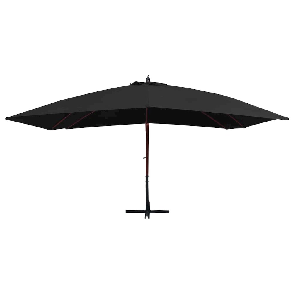 Garden Parasol Black Polyester Large UV-resistant materials. Picture 2