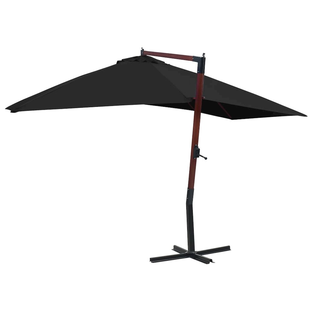 Garden Parasol Black Polyester Large UV-resistant materials. Picture 3