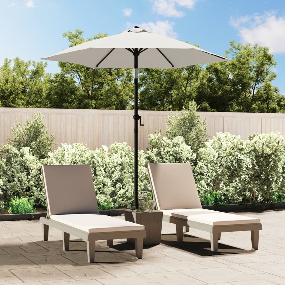 Garden Umbrella Sand white and dark gray. Picture 1