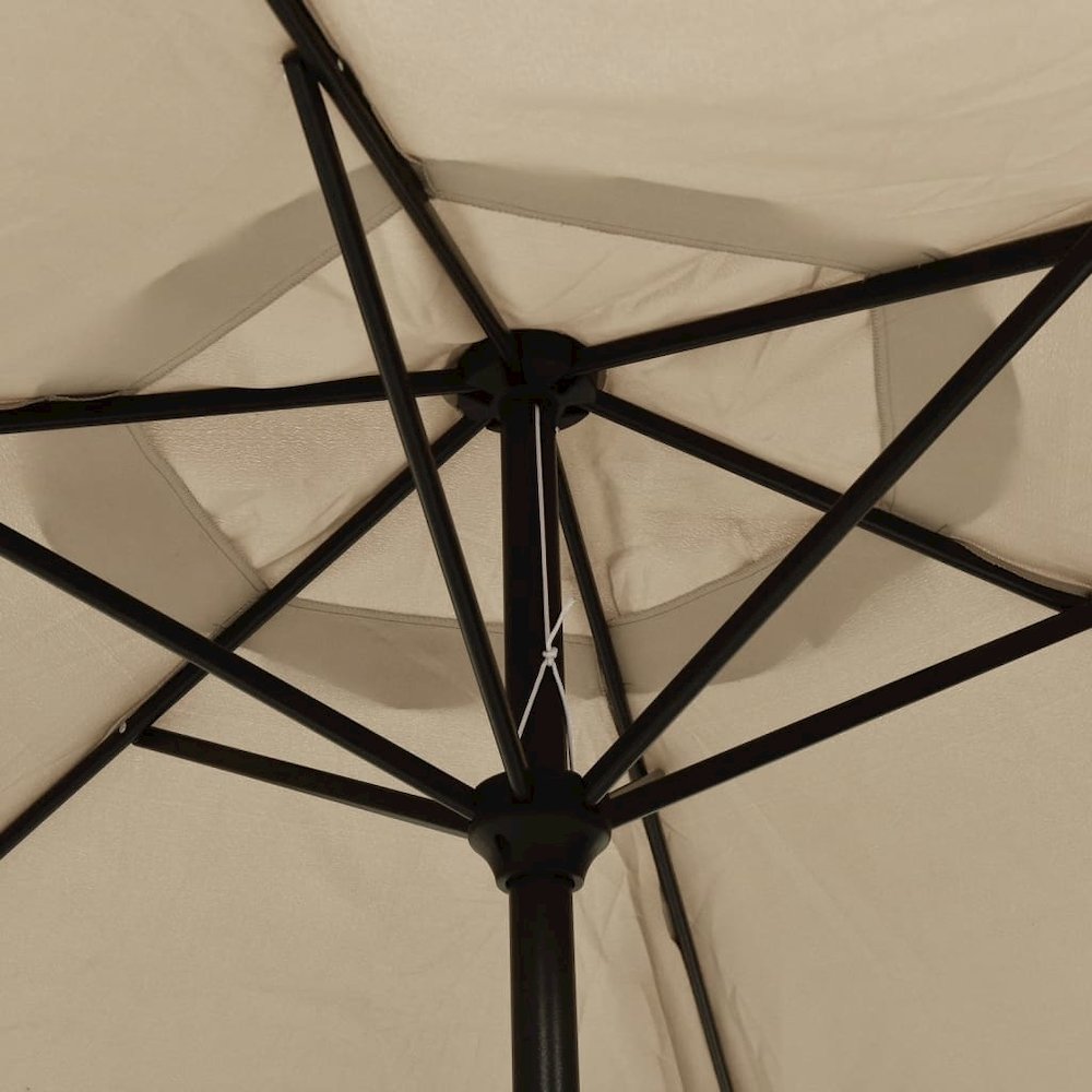 Garden Parasol Taupe and Dark Grey Polyester 78.7 in diameter. Picture 5