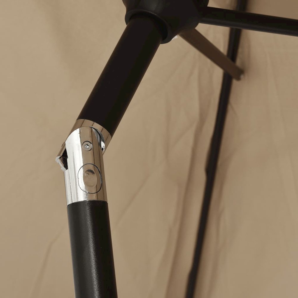 Garden Parasol Taupe and Dark Grey Polyester 78.7 in diameter. Picture 6