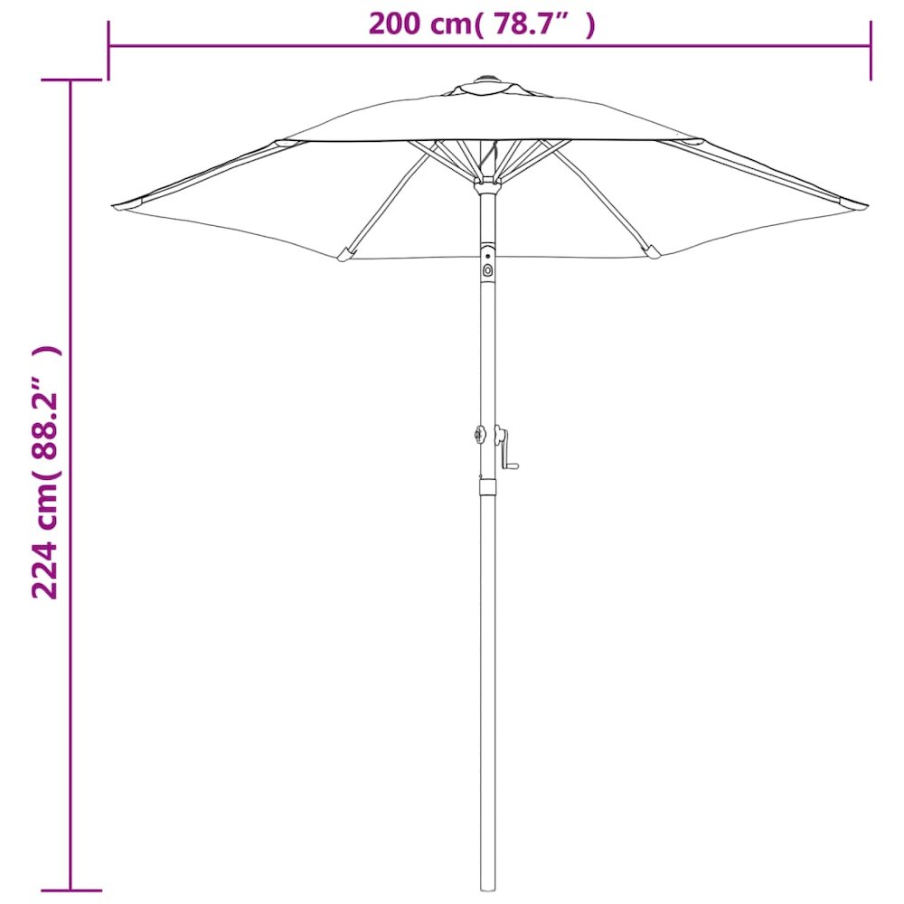 Garden Parasol Taupe and Dark Grey Polyester 78.7 in diameter. Picture 8