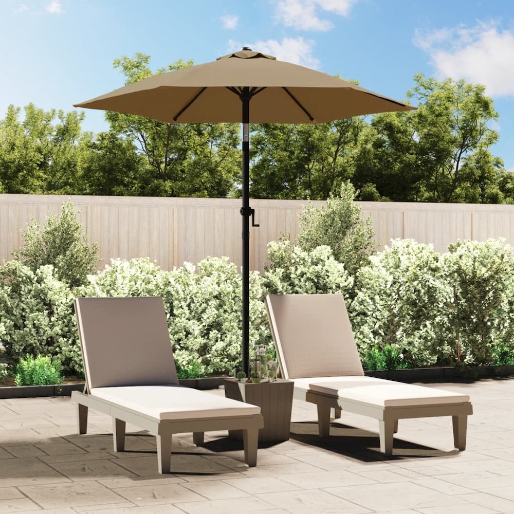 Garden Parasol Taupe and Dark Grey Polyester 78.7 in diameter. Picture 1