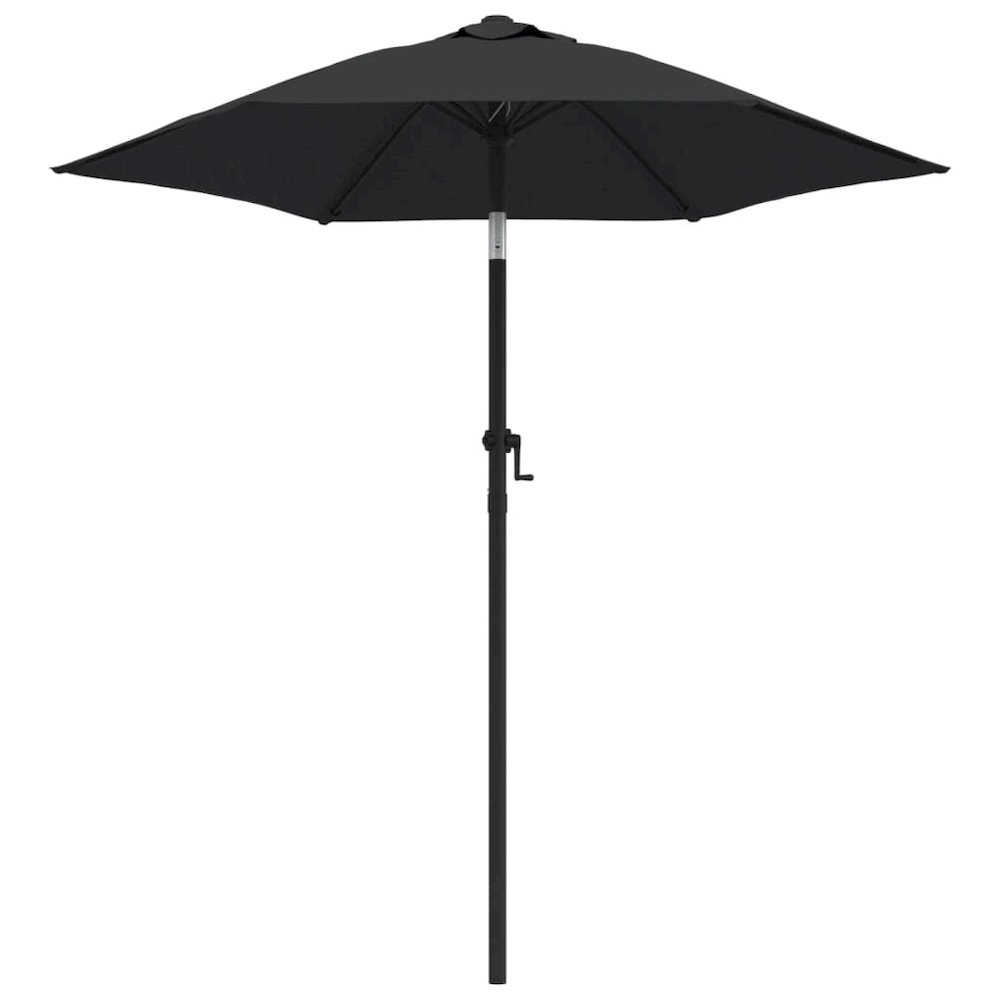 Garden Parasol Black and dark grey Aluminum, Polyester Medium. Picture 2