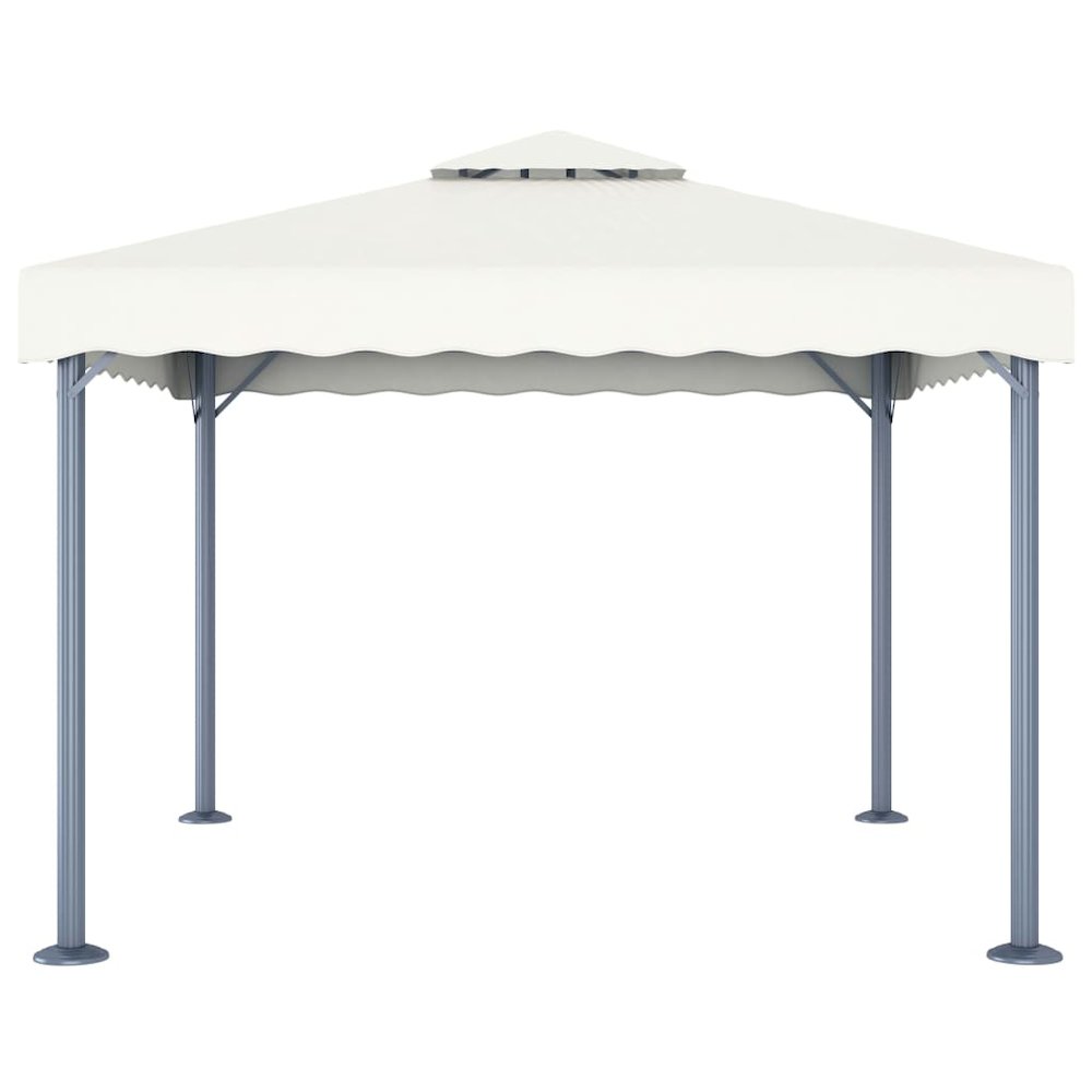Gazebo Cream Aluminum 118.1 x 118.1 in UV-resistant materials. Picture 2