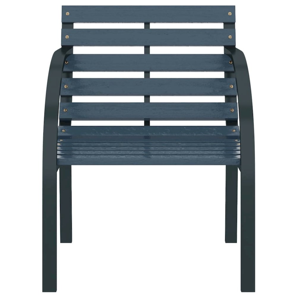 Garden Chair Set of 2 Gray Wood and Steel Medium Durable. Picture 4