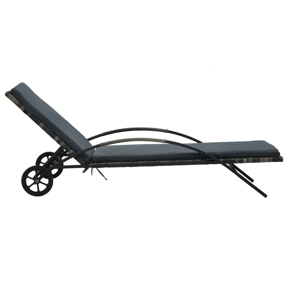 Sun Lounger Anthracite PE rattan 78.7 in long and 25.6 in wide. Picture 2
