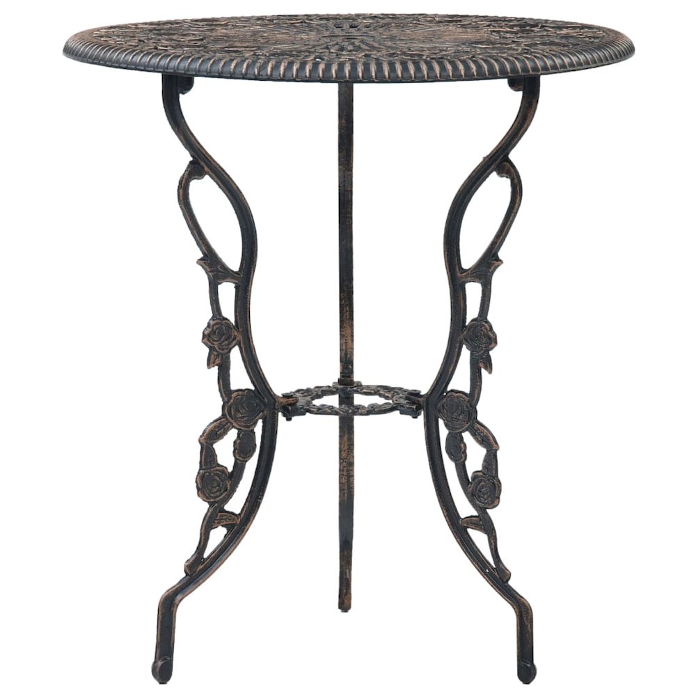 Bistro Set Bronze Cast Aluminum Compact Durable Bistro Set. Picture 2