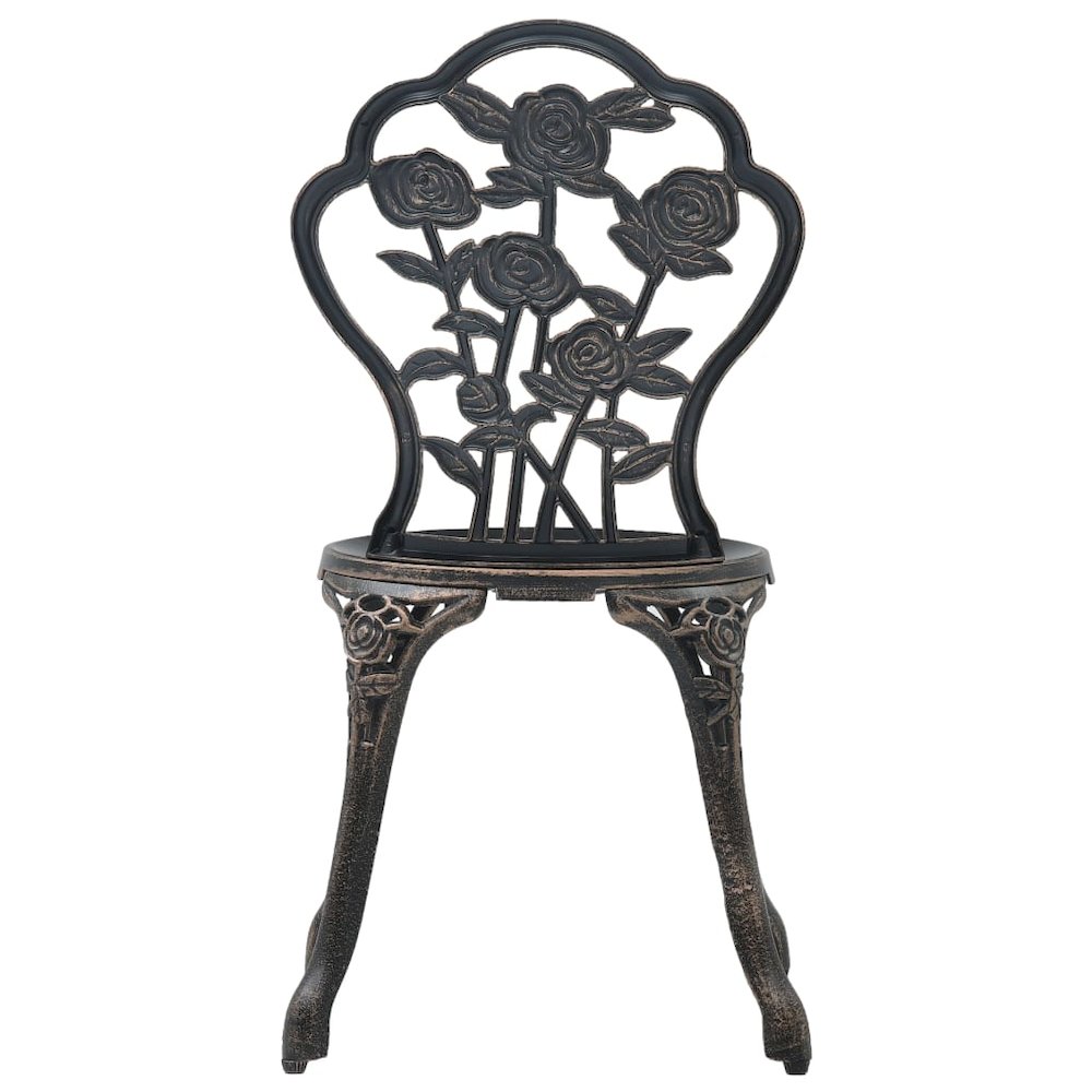 Bistro Set Bronze Cast Aluminum Compact Durable Bistro Set. Picture 11