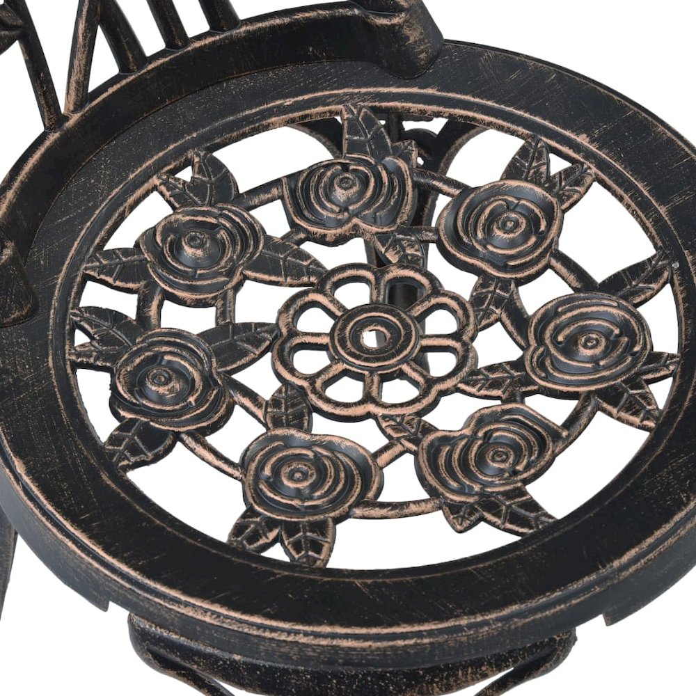 Bistro Set Bronze Cast Aluminum Compact Durable Bistro Set. Picture 12
