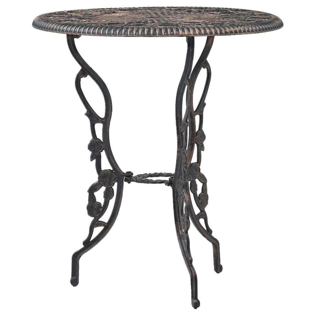 Bistro Set Bronze Cast Aluminum Compact Durable Bistro Set. Picture 3